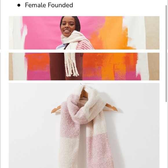 NWT Gentle Fawn Scarf, pink and cream, beautiful warm, cozy fabrication - Picture 5 of 8